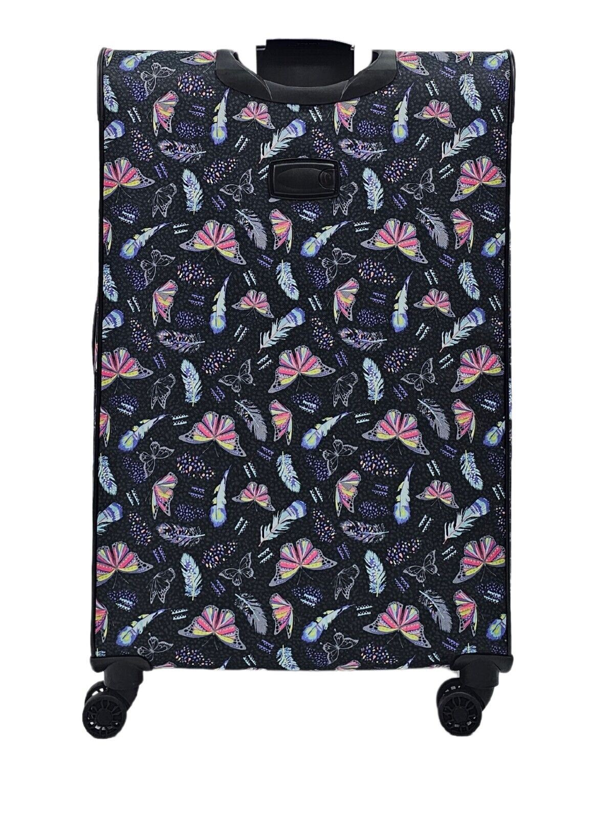 Lightweight Print Suitcases 8 Wheel Luggage Travel Soft Bags Set