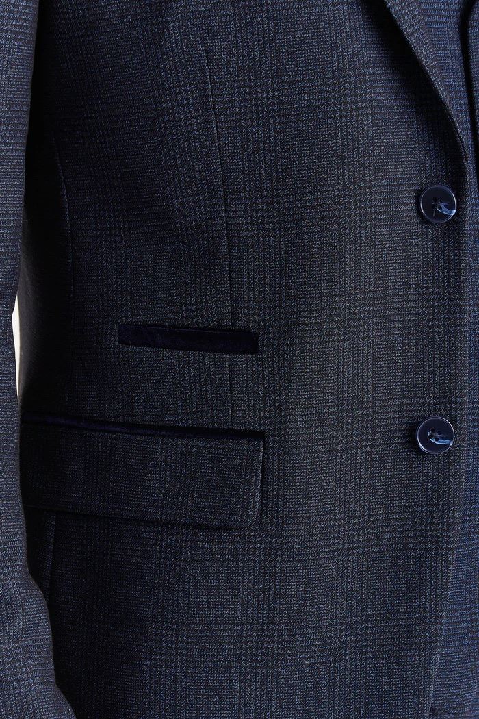 Men's Navy Suit Blazer Prince Of Wales Formal Blazer