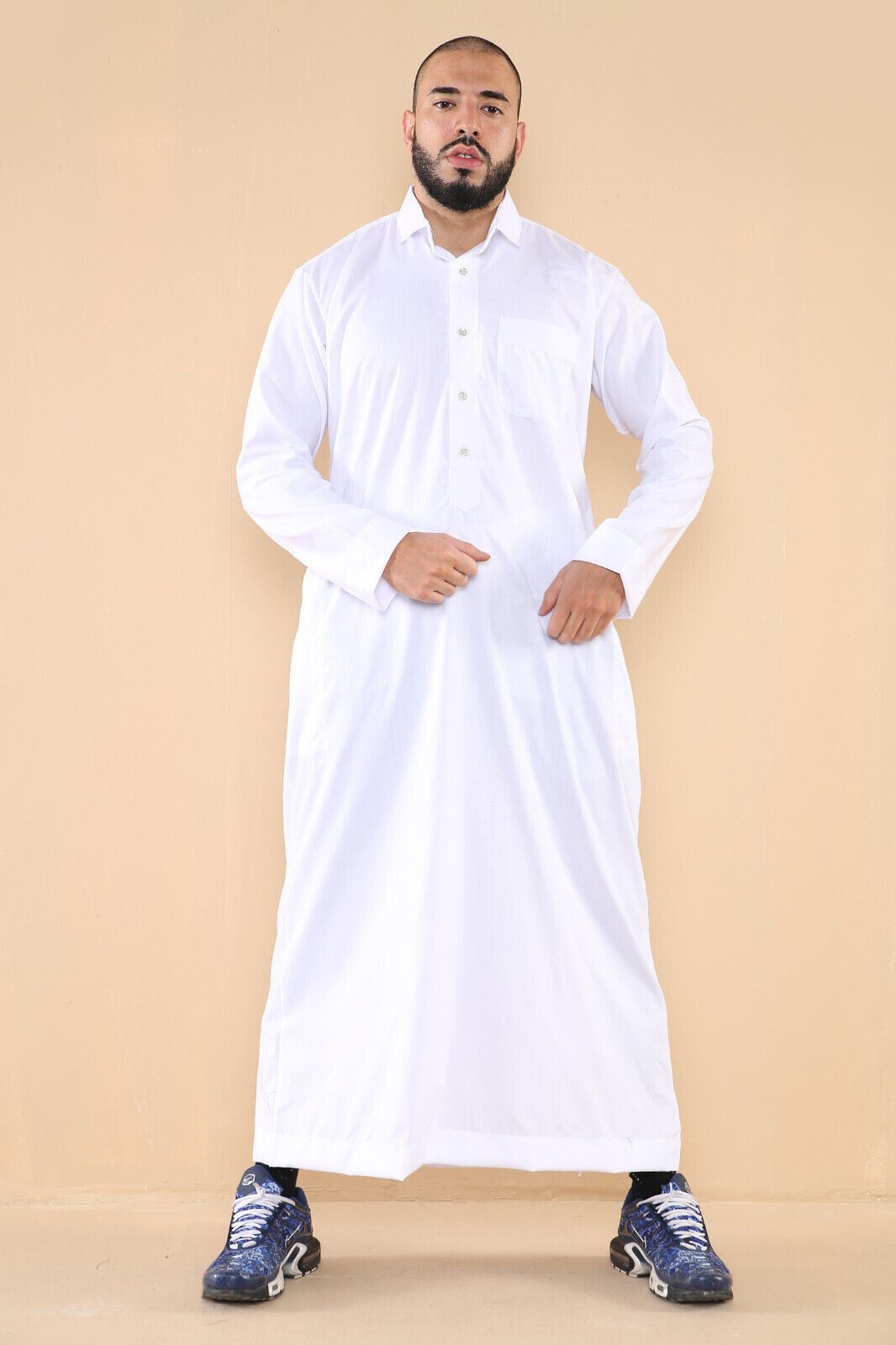 Mens Thobe Jubba Saudi Ramadan Eid Islamic Kaftan Kaudara Arabic Jubbah