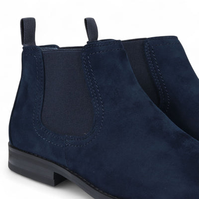 Men's Suede Chelsea Boots Real Leather Lined Slip-On