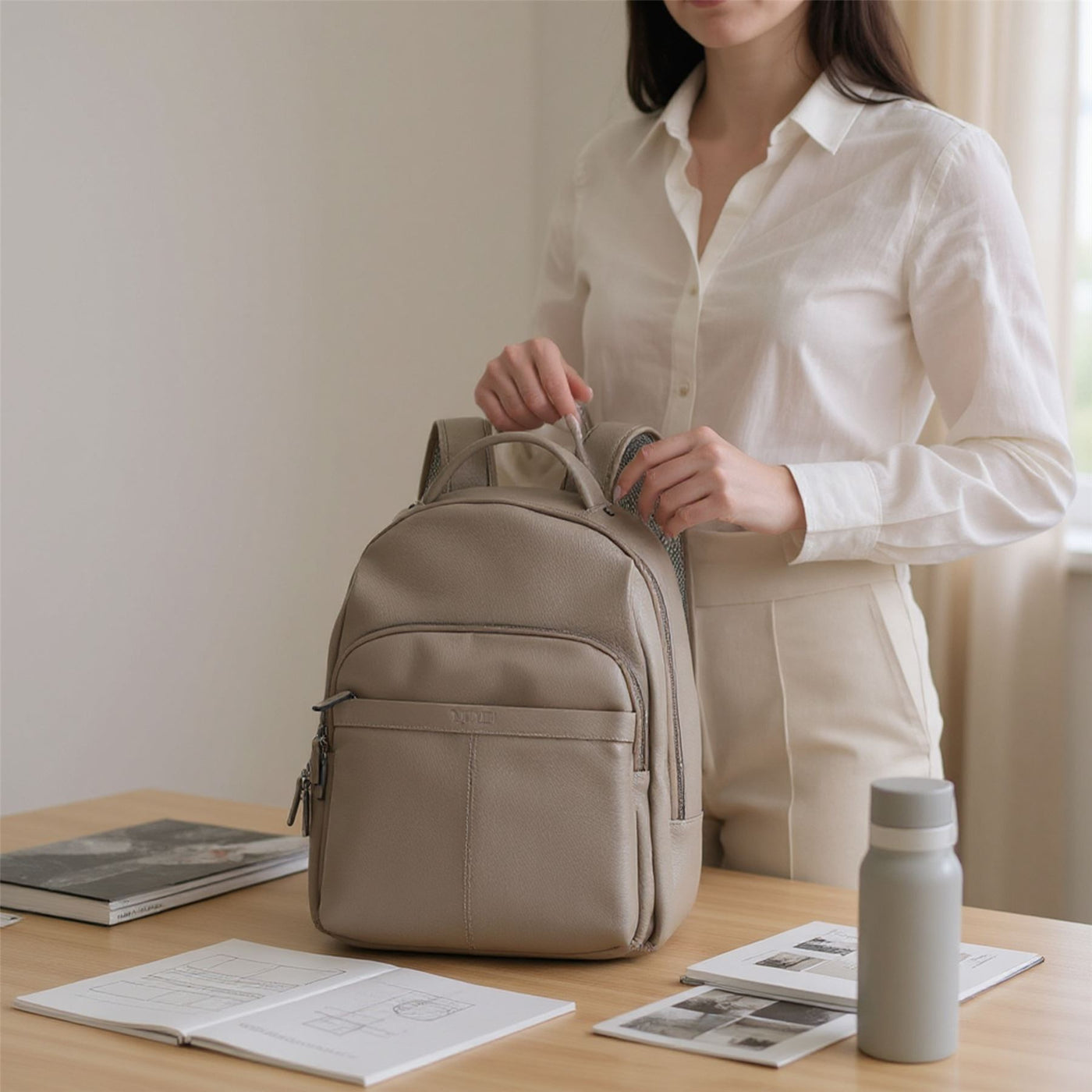 Genuine Leather Vintage Rucksack Laptop Bag Travel Backpack - Capri