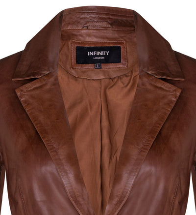 Womens Soft Leather Blazer Jacket-Apeldoorn
