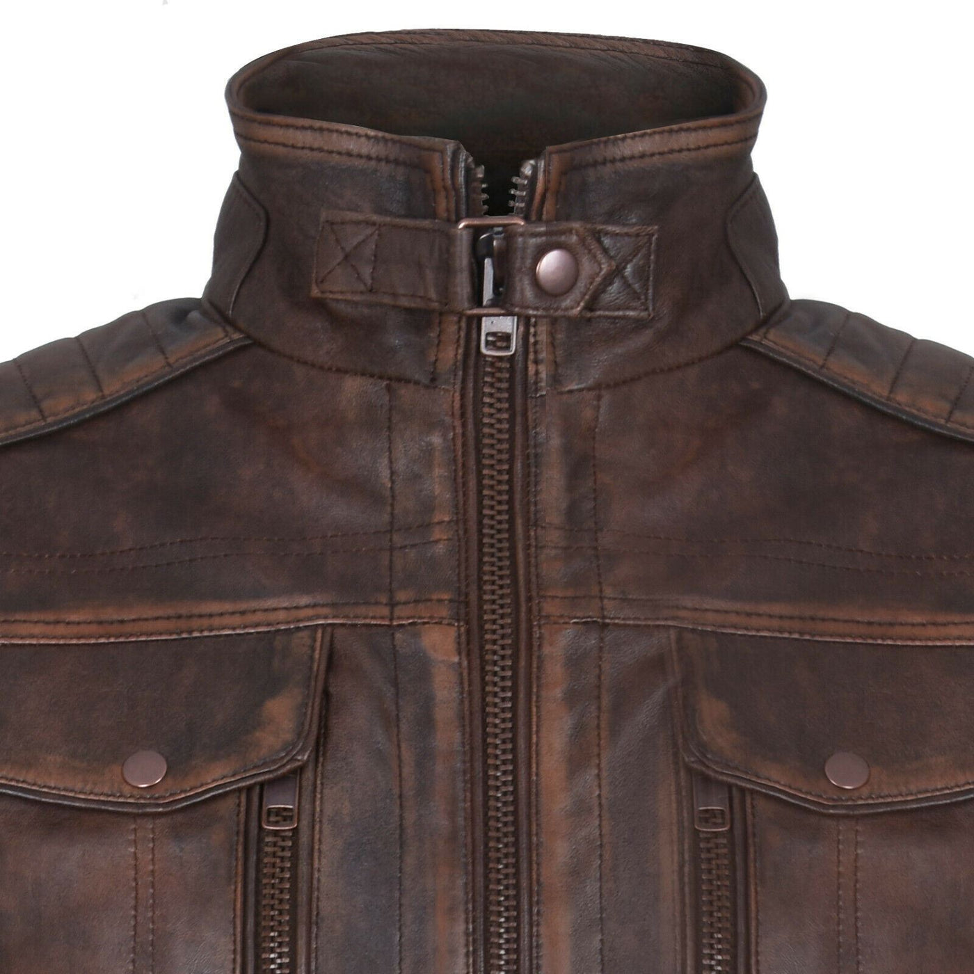 Men's Vintage Leather Biker Jacket-Cape Town
