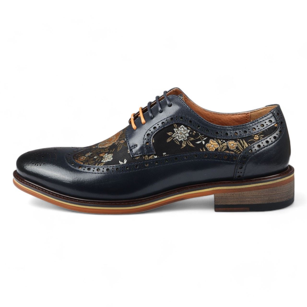 Justin Reess Men's Leather Floral Brogue Shoes - Ross