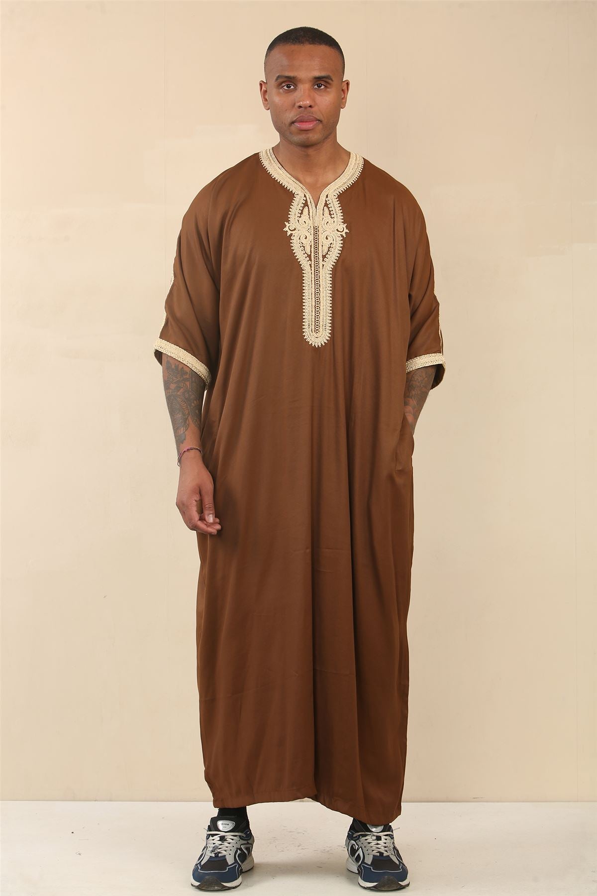 Men's Moroccan Thobe Jubba Robe Eid Djellaba Gandoura