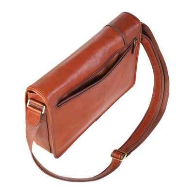 Genuine Leather Laptop Satchel Messenger Shoulder Bag - Astor
