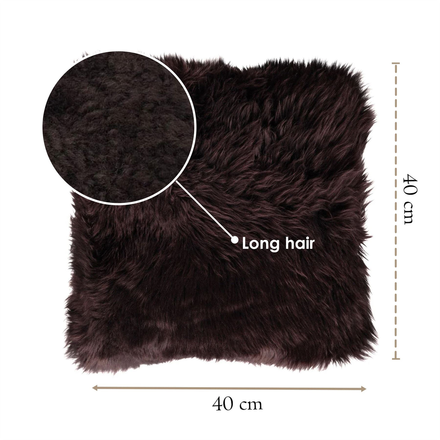 Luxury Genuine Sheepskin  40x40cm Real Wool Single Sided Cushion