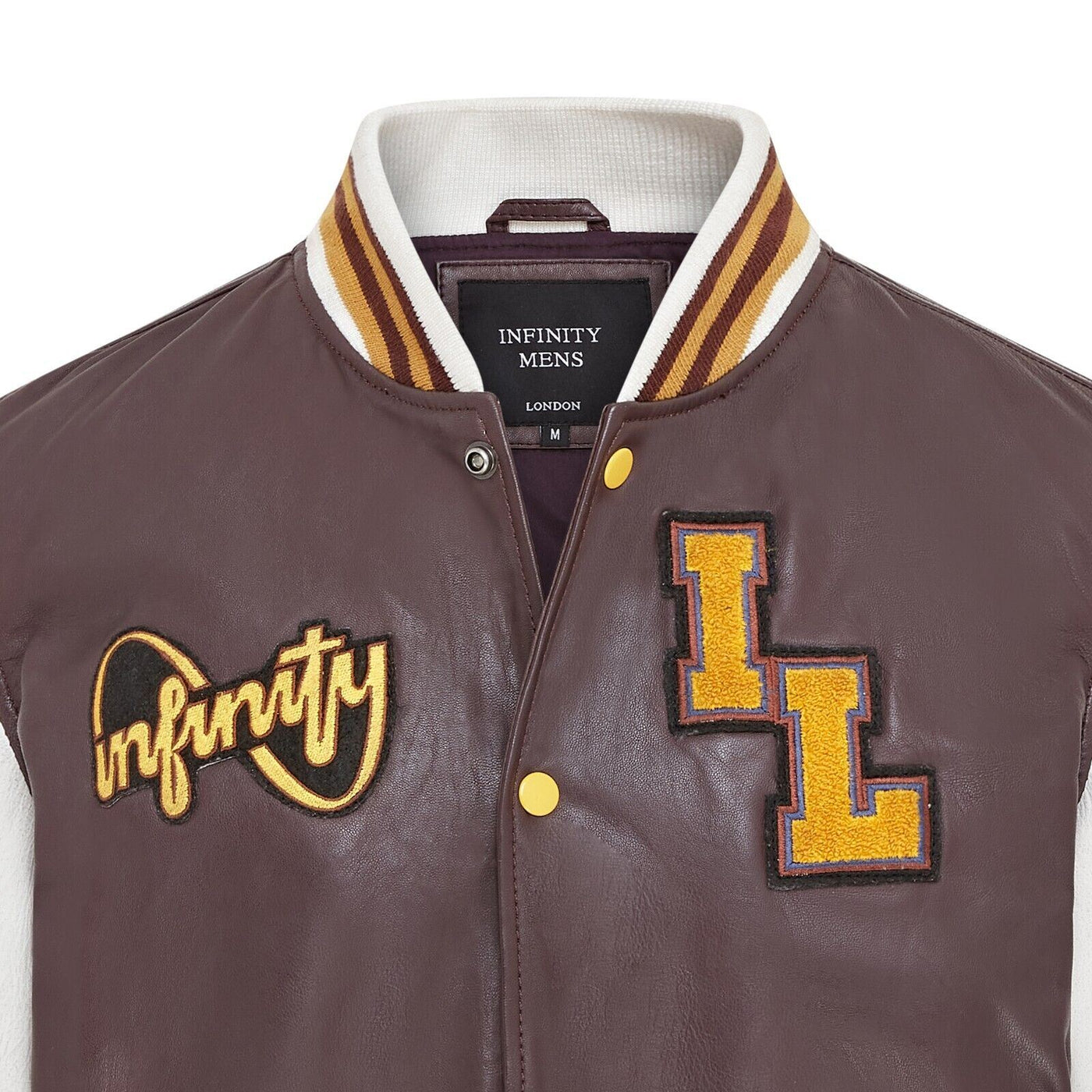 Mens Baseball Leather Letterman Bomber Jacket - Ashwood