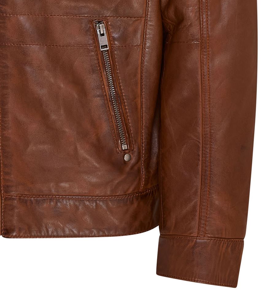 Mens Hooded Leather Biker Jacket - Stavern