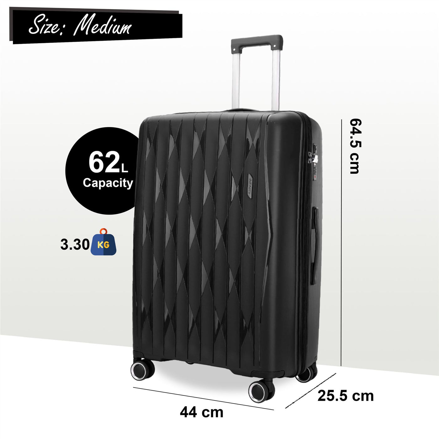 Hard Shell Suitcase Cabin TSA Luggage Travel Set