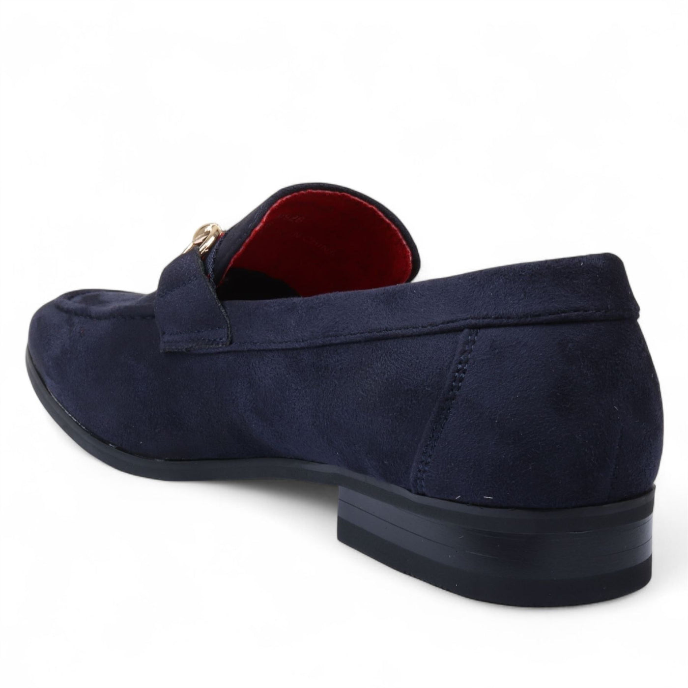 Men's Suede Loafers with Gold Buckle Slip-On Dress Shoes