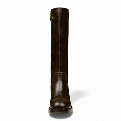 Windsorsmith Womens Espresso Brown Faux Leather Knee-High Riding Boots - Technique