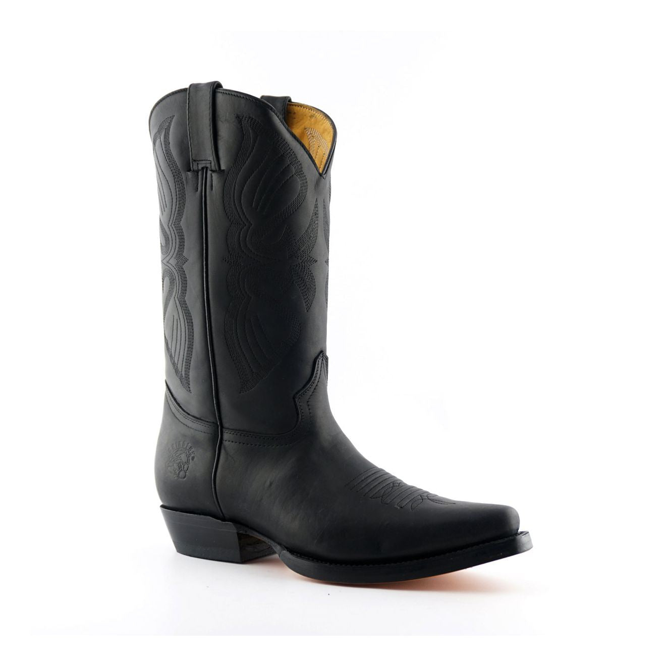 Grinders Mens Black Cowboy Leather Boots- Louisiana