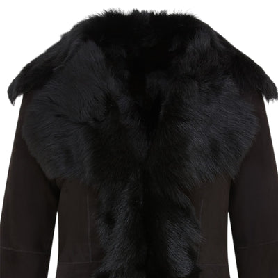 Women's Sheepskin Toscana Shearling Suede Leather Jacket - Noiré
