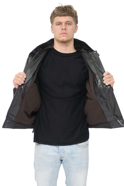 Mens Leather US Air Force Bomber Jacket-Wellington