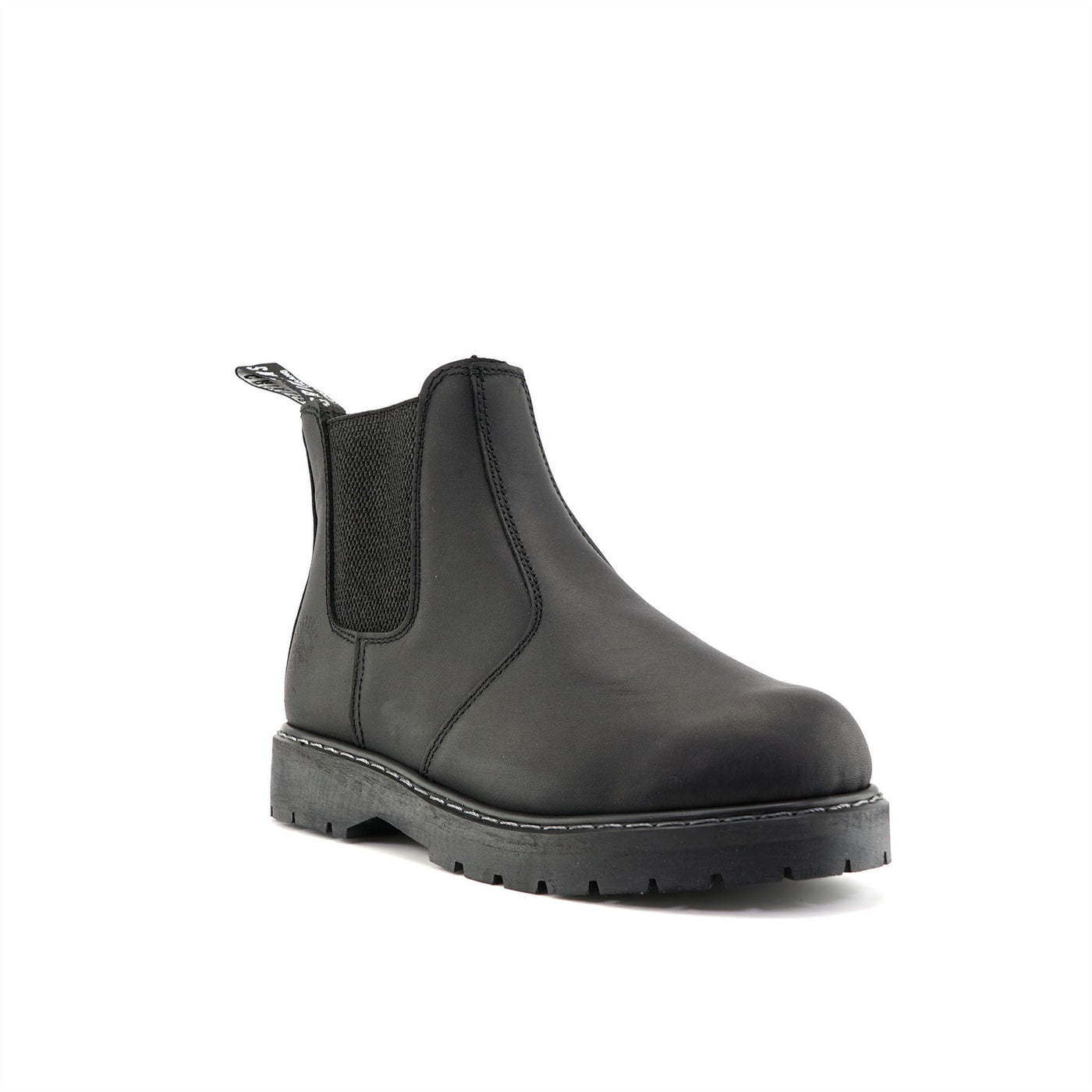 Grinders Unisex Black  Leather Ankle Slip On Boots - Chelsea ACS