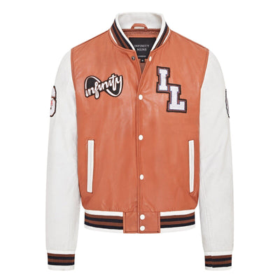 Mens Baseball Leather Letterman Bomber Jacket - Ashwood