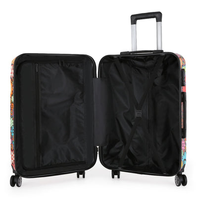 Hardside Shell Suitcase Set Printed Luggage Lightweight Cabin Travel Bag