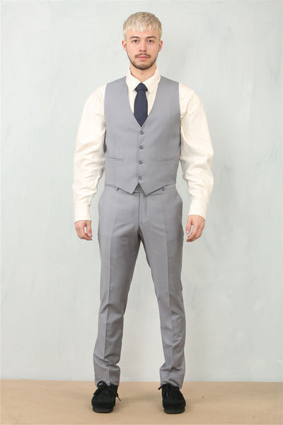 Men's Grey 3 Piece Formal Classic Prom Suit Workwear
