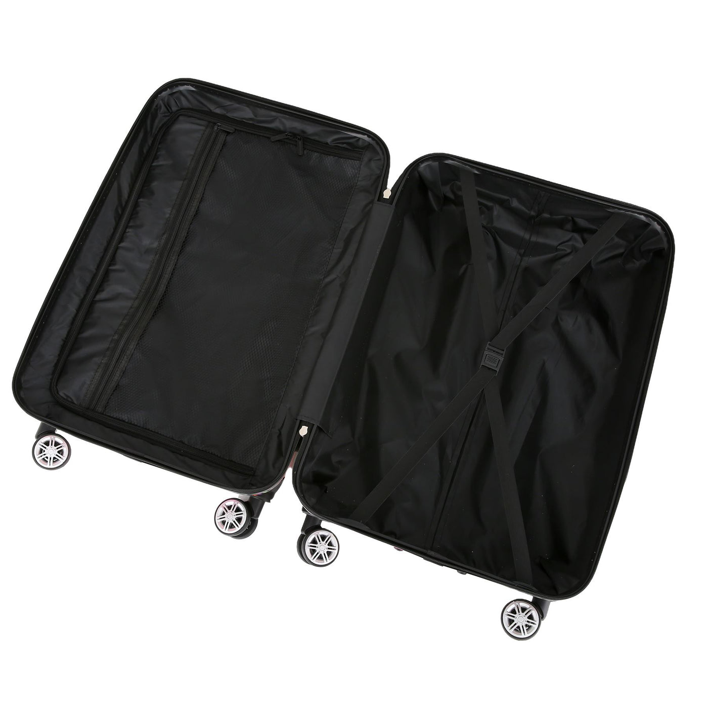 Hardside Shell Suitcase Set Printed Luggage Lightweight Cabin Travel Bag