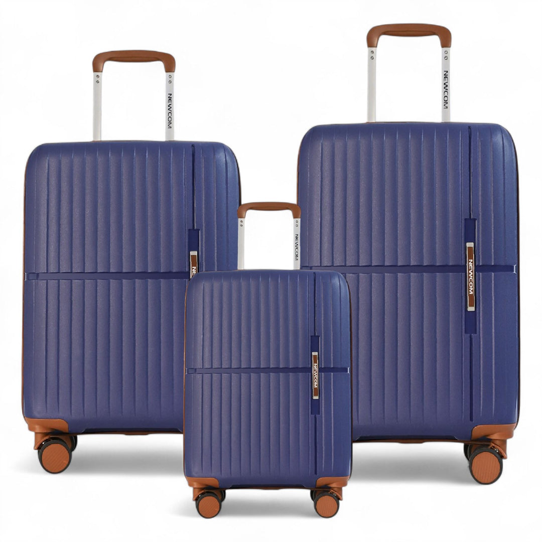 Strong Hard Shell Suitcase Set 8 Wheel Cabin Luggage Holiday