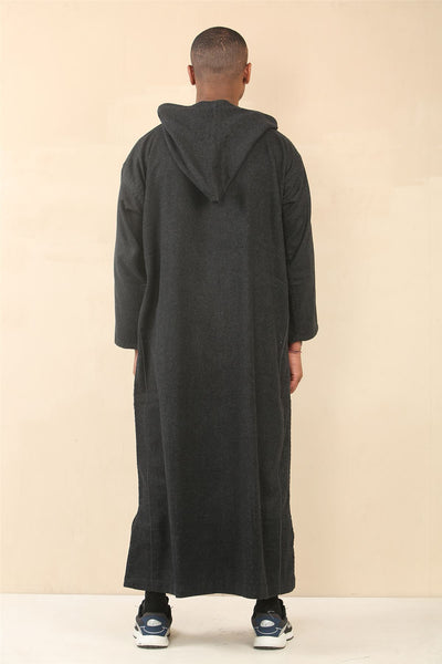 Men's Hooded Moroccan Thobe Djellaba Jubba Robe Eid