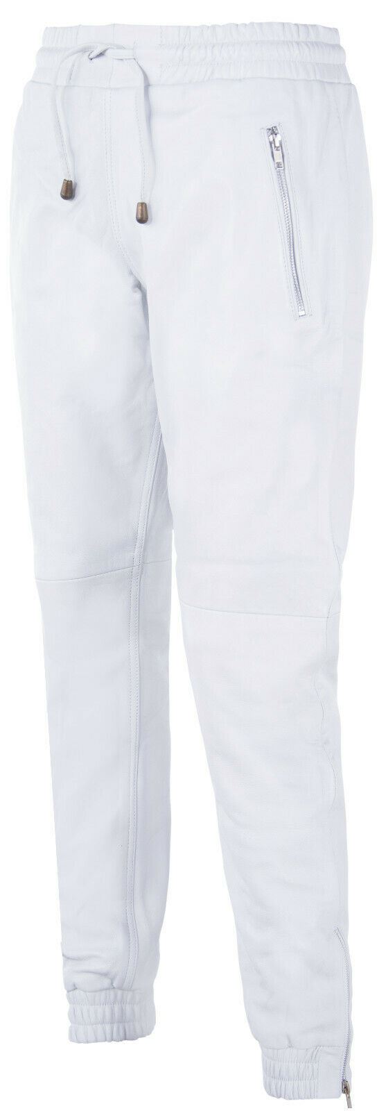 Mens  Leather Jogging Bottoms-Boston