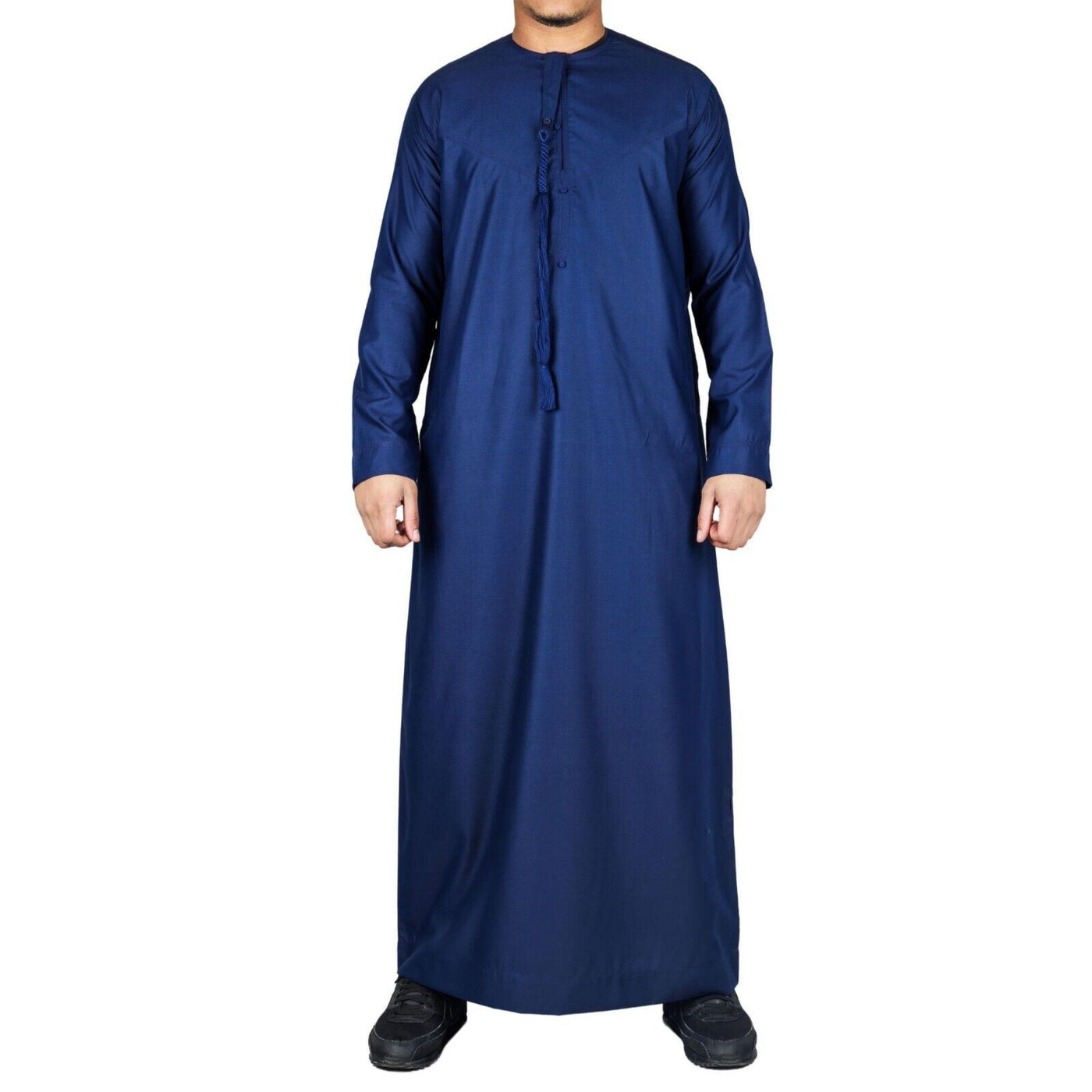 Men's Thobe Emirati Islamic Jubba Robe Eid Tassel Slim Fit