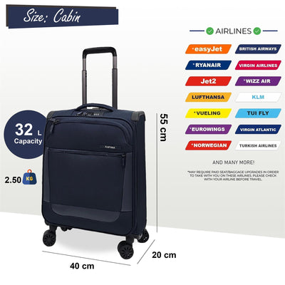 Lightweight  4 Wheel Luggage Travel Soft Cabin Bag