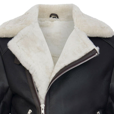 Mens Sheepskin Leather Biker Jacket-Edmonton