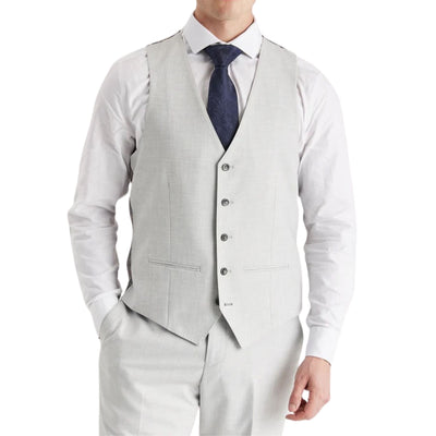 Men's Silver Lightweight Summer Wedding Party Waistcoat