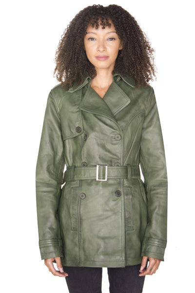 Womens Nappa Leather Trench Coat-Mosul