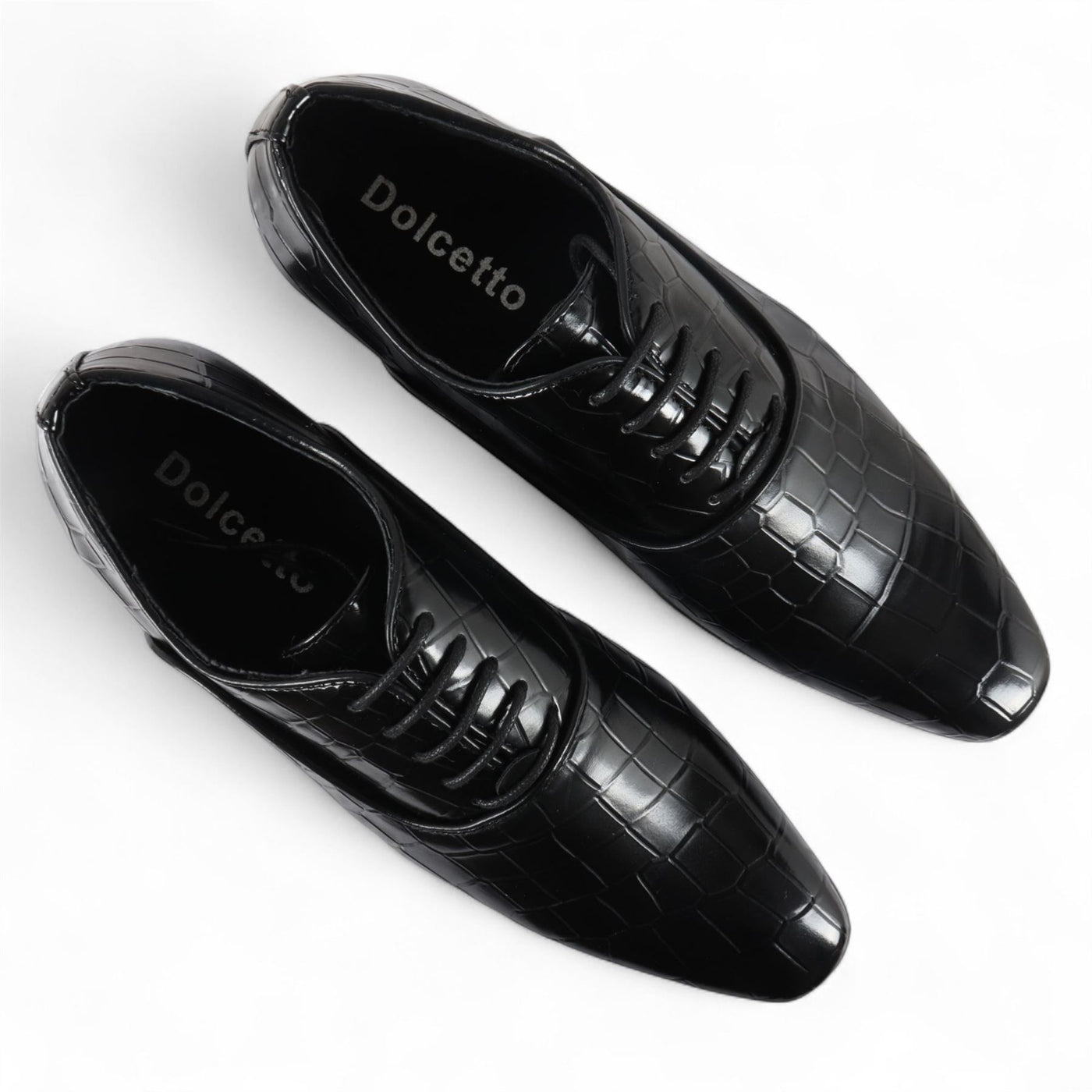 Men's Black Classic Lace-Up Oxford Derby Formal Shoes
