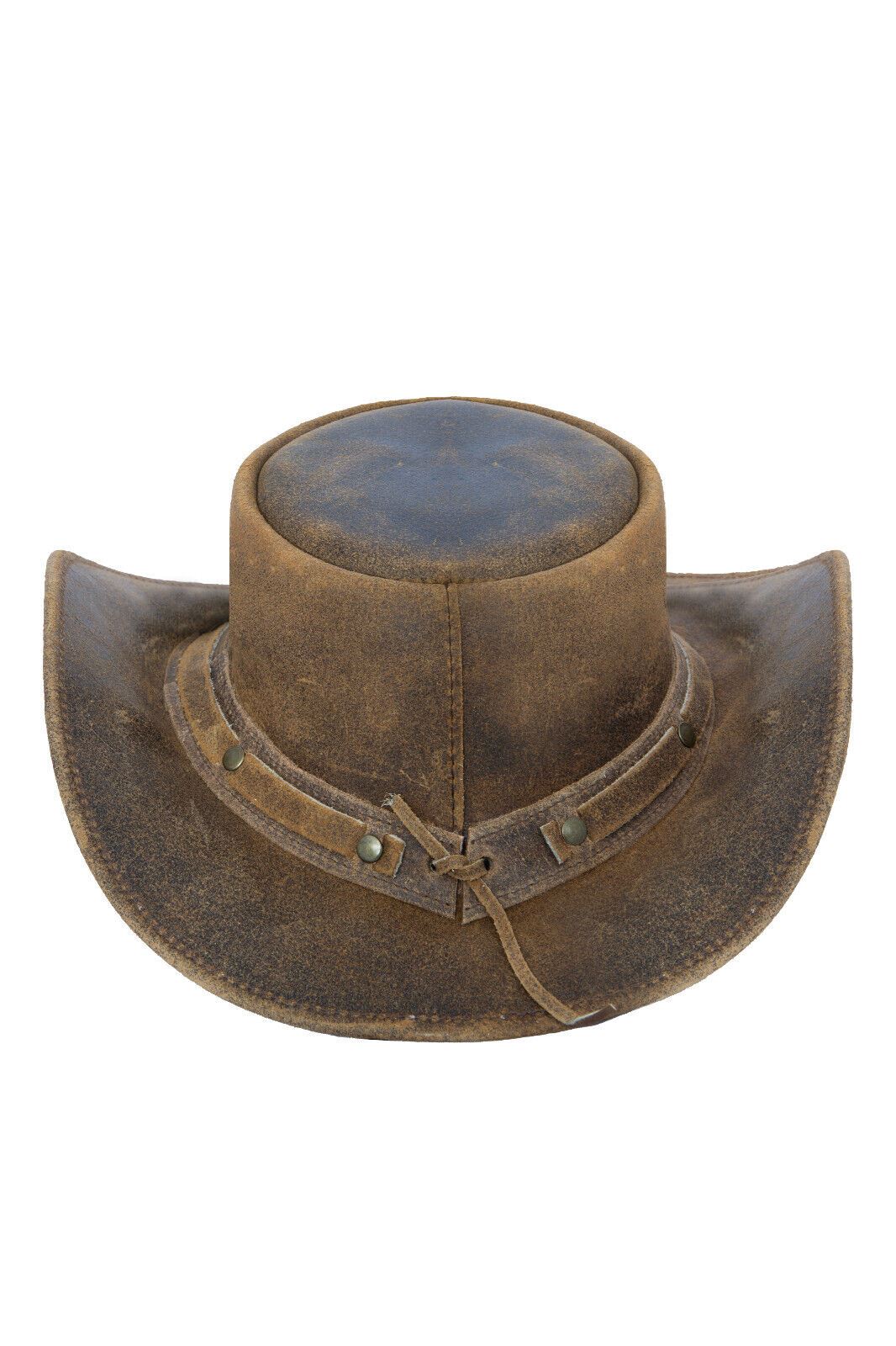 Cappello In Vera Pelle Stile Australiano Cappello Da Cowboy In Vera Pelle Stile Australiano - Western Outback Con Laccetto, Per Tutti Cappello Rixom Leather - Foto 12