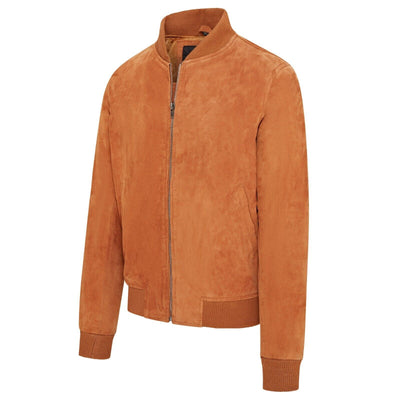 Mens Soft Goat Suede MA-1 Varsity Bomber Jacket  - Dalian