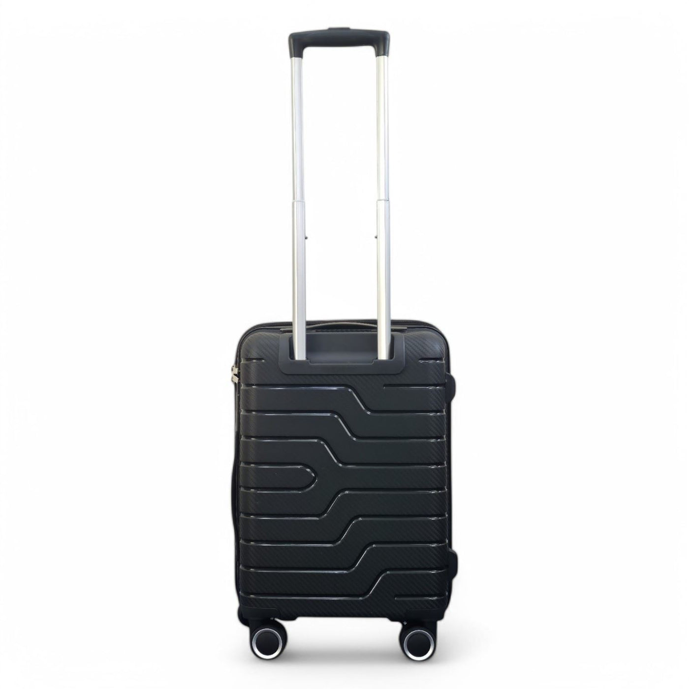 Hard Shell Black PP Dual 4 Wheels Luggage Travel Cabin Holiday Suitcase Set