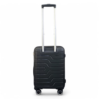Hard Shell Black PP Dual 4 Wheels Luggage Travel Cabin Holiday Suitcase Set