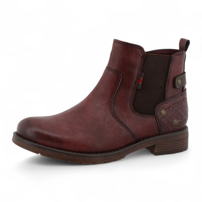 Mustang Women's Burgundy Chelsea Ankle Boots
