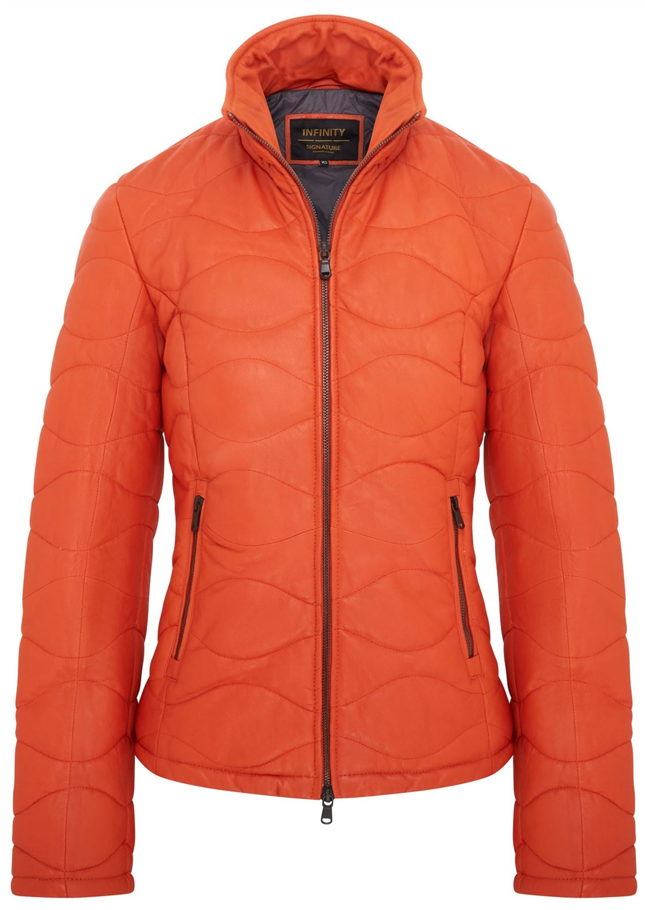 Womens Puffer Quilted Bomber Leather Jacket - Hamar