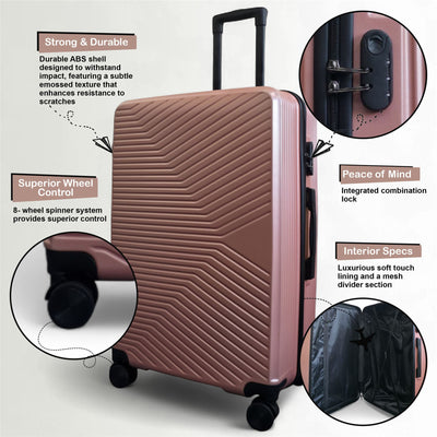 Hardshell Suitcase Set Robust 8 Wheel Luggage Cabin Case Bag