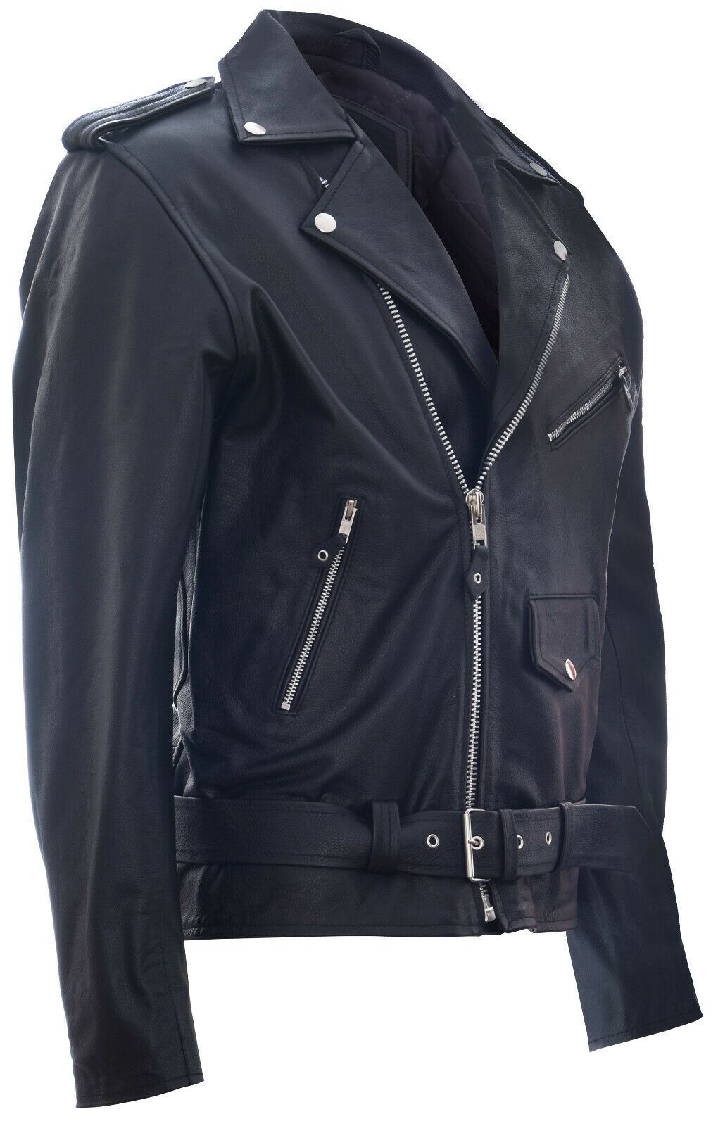 Mens Cow-Hide Black Brando Jacket -Venice