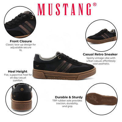 Mustang Women's Black Street Platform Sneakers Shoes