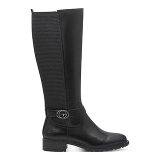 Tamaris Womens Black Leather Knee High Riding Boots