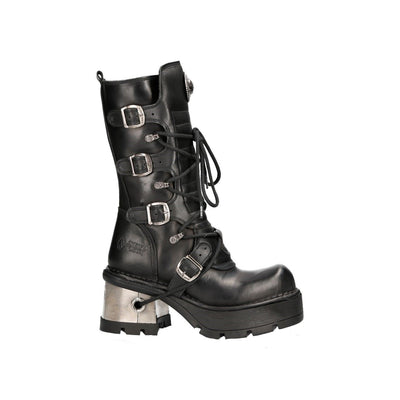 New Rock Women’s Leather Gothic Mid-Calf Boots-373-S33