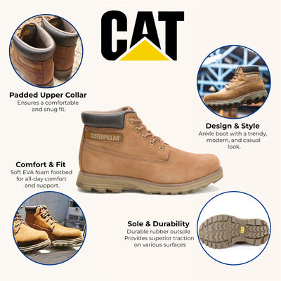 Caterpillar Men's Founder Brown Leather Everyday Ankle Boots