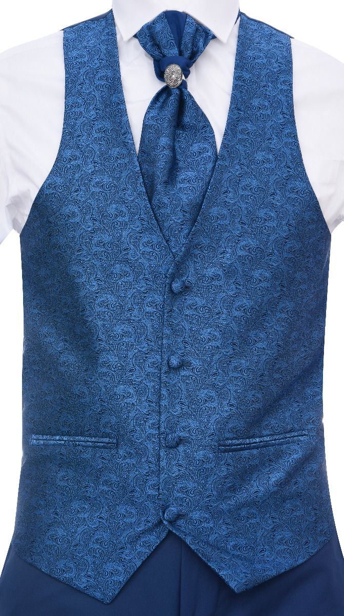 Men's 4 Piece Blue Tailored Wedding Suit