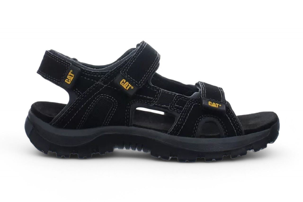 Caterpillar Men's Black Leather Giles Trekking Sandals