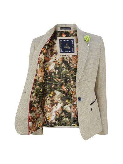 Women's Tweed Herringbone Cream Jacket Peaky Blinders