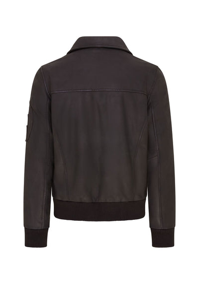 Mens A2 Cowhide Leather Bomber Jacket-Eura