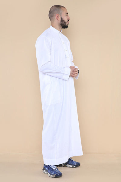 Mens Thobe Jubba Saudi Islamic Arabic Eid Cotton Kaftan Jubbah Umrah Robe